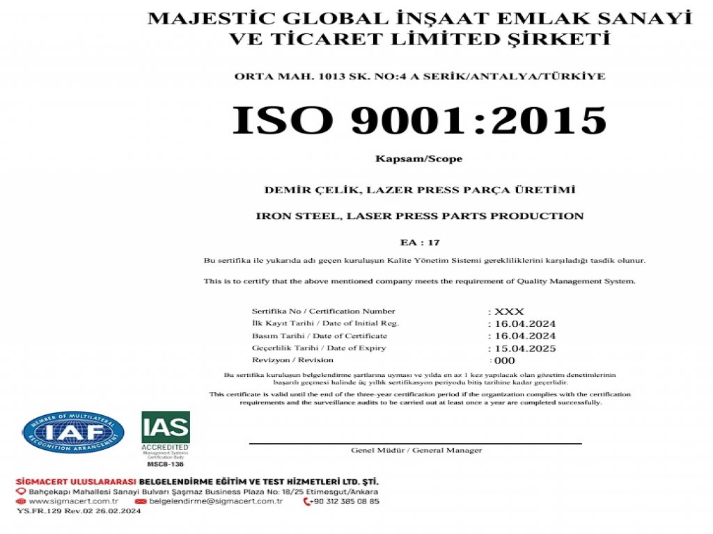 İSO 9001 2015